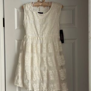 Kids size 14 off white lace dress